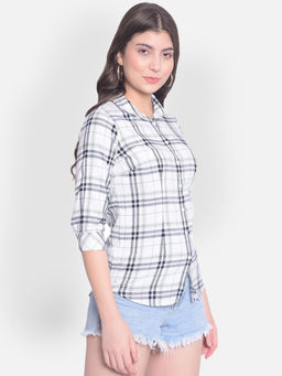 CRIMSOUNE CLUB - Womens White Checked Shirt