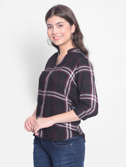 CRIMSOUNE CLUB - Womens Maroon Checked Shirt