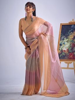 Sareemall - Pure Silk Multicolored Embellished Designer Saree with Unstitched Blouse