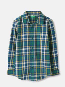 United Colors of Benetton - Regular Fit Spread Collar Checks Shirt