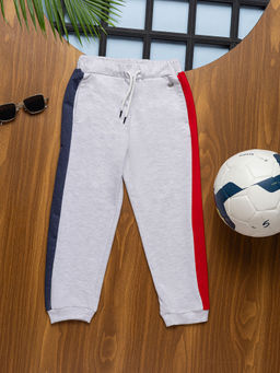 Purple United Kids - Boys Dark Grey Melange Multicolor Joggers