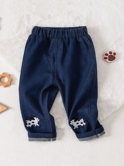 Hopscotch - Embroidered Denim Jeans Navy Blue