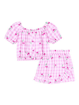 Hopscotch - Checkered Top & Skorts Pink