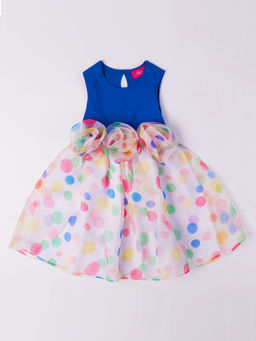 Hopscotch - Applique Casual Knee Length Dress Multi-Color