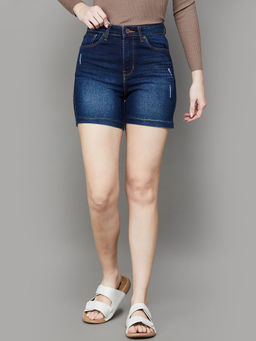 Xpose - Navy Blue Solid Regular Fit Shorts