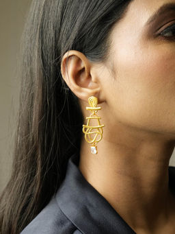 Amaltaas - White Crystal Cz Dreamcatcher Earrings