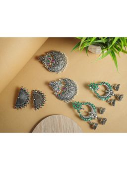 VIRAASI - 3 Pairs Of Oxidized Earrings for A Boho Look (Pack Of 3)