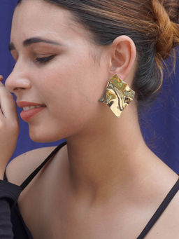 Niscka - Luxe Gold-Plated Fancy Stud Earrings