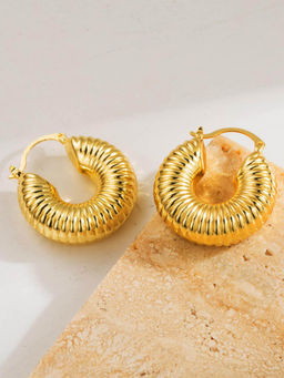 Niscka - Classic Demi-Fine Gold Plated Hoop Earring