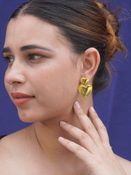 Niscka - Demi-Fine Gold Plated Heart Shaped Earring