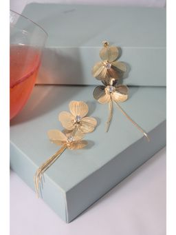 Niscka - Demi-Fine Gold Plated Floral Cz Design Earrings