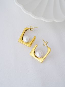 Perfectly Average - Rectangle Studs Earring | Silver Plated Jewellery For Women