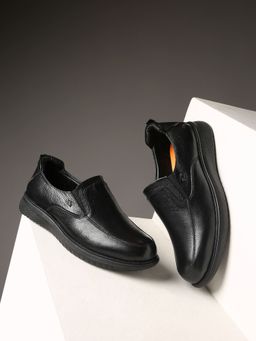 BUCKAROO - Black Genuine Leather Loafers for Men HARLAN