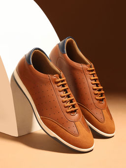 BUCKAROO - Brown Vegan Leather Sneakers for Men BANDIT