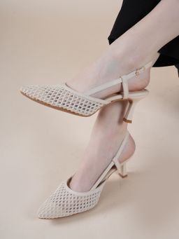 Drop Bold - Women Cream Stilettos Heels