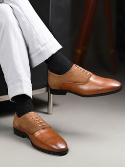 Louis Stitch - Men Russet Tan Egyptian Crust Leather Formal Oxfords