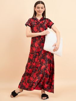 Sweet Dreams - Women Printed Half Sleeves Nightdress