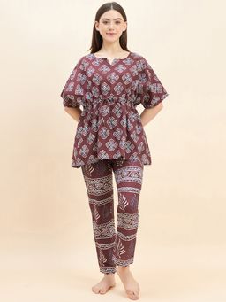 Sweet Dreams - Women Printed Top with Pyjama (Set of 2)