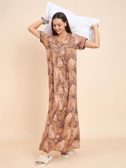 Sweet Dreams - Women Printed Full Length Nightdress