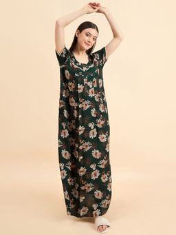 Sweet Dreams - Women Printed Half Sleeves Nightdress