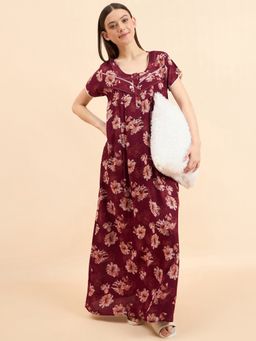 Sweet Dreams - Women Printed Half Sleeves Nightdress