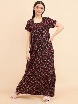 Sweet Dreams - Women Printed Half Sleeves Nightdress