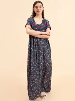 Sweet Dreams - Women Printed Half Sleeves Nightdress