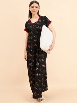 Sweet Dreams - Women Printed Half Sleeves Nightdress