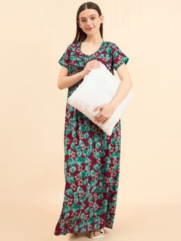Sweet Dreams - Women Printed Half Sleeves Nightdress