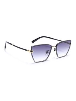 Voyage - Cateye Sunglasses for Women (Grey & Clear Lens|Golden & Black Frame)