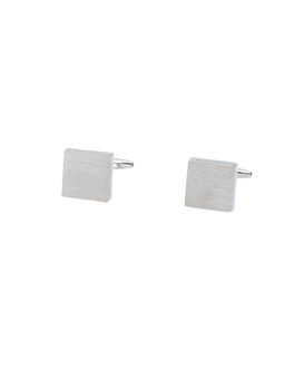 The Tie Hub - Square Matt silver Cufflink