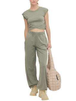 Free People Movement - Green Hot Shot Crossover Crop Top and Pant