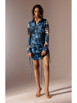 Advait - Nysa Ruched Multi Colored Shirt Mini Dress