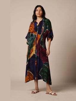 Advait - Umi Multi Colored Kimono Kaftan Maxi Dress