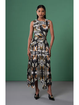 Advait - Meiro Pleated Multi Colored Maxi A Line Dress