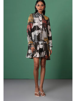 Advait - Ecru Multi Colored Shirt Mini Dress