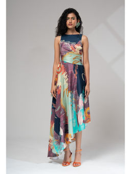 Advait - Riva Asymmetrical Multi Colored Maxi A Line Dress