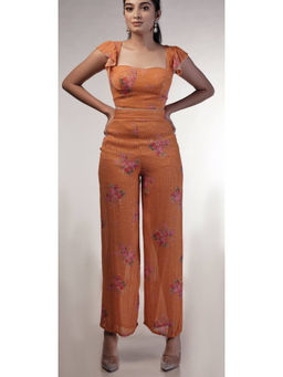 DIVYA SAMAL - Fleur Mustard Top With Pant