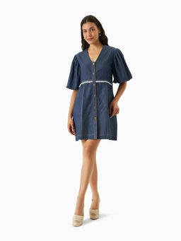 TRISARA - Blue Ease A Line Mini Dress