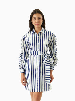 TRISARA - Sunday Stripe Shirt Mini Dress