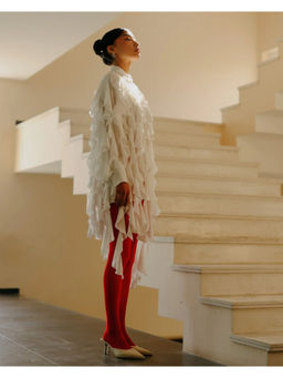 TRISARA - Ripple Ruffle A Line Knee Length Dress