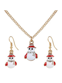 Arendelle - Christmas Snow Man Pendant and Earrings Set