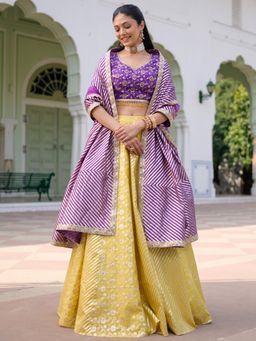 Lavanya The Label - Glow Violet Lehenga and Blouse with Dupatta