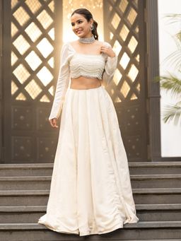 Lavanya The Label - Western Whimsy Ivory Lehenga and Blouse