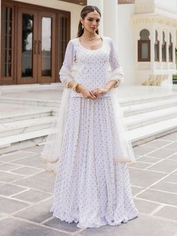 Lavanya The Label - Gulzar White Lehenga and Blouse with Dupatta