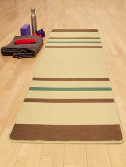 Saral Home - Hand Woven Microfiber Washable Yoga Mat-Brown-70X170 Cm