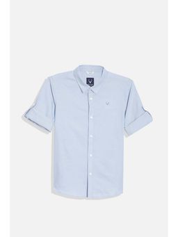 Allen Solly - Boys Light Blue Slim Fit Textured Casual Shirt