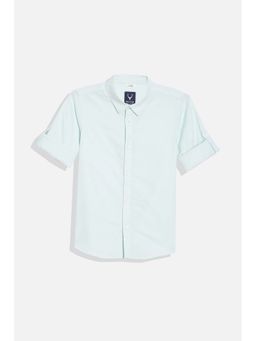 Allen Solly - Boys Green Slim Fit Textured Casual Shirt