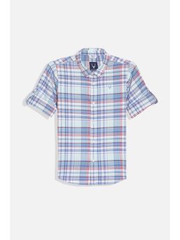 Allen Solly - Boys Blue Slim Fit Check Casual Shirt