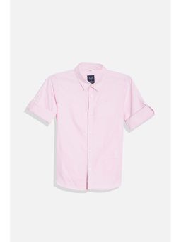 Allen Solly - Boys Pink Slim Fit Textured Casual Shirt
